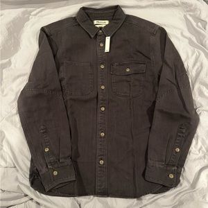 Madewell Black Coal Garment Dyed Work shirt size XS